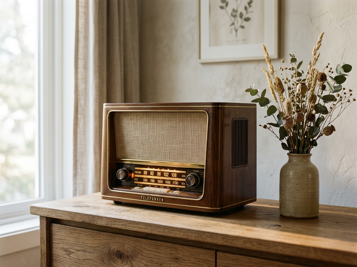 Aparelho de rádio vintage — sintonia de frequência